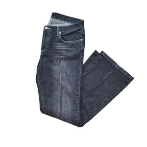 Ralph Lauren Polo Black Low Rise Y2K Flare Leg Pintuck Jeans, Sz 8